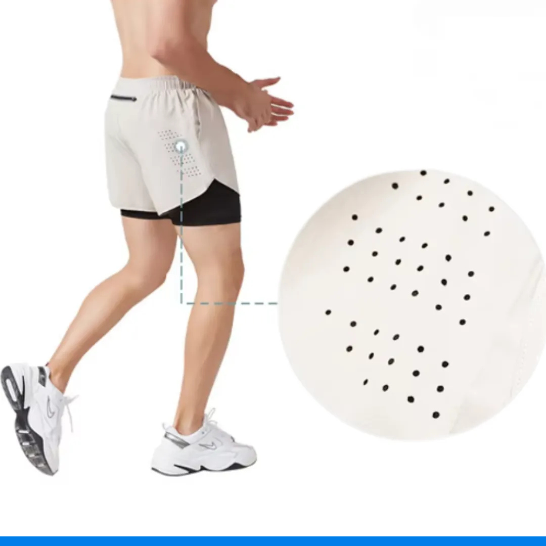 Shorts Masculino 2 em 1 MaxRun Fort Secagem Rápida e Camada Dupla