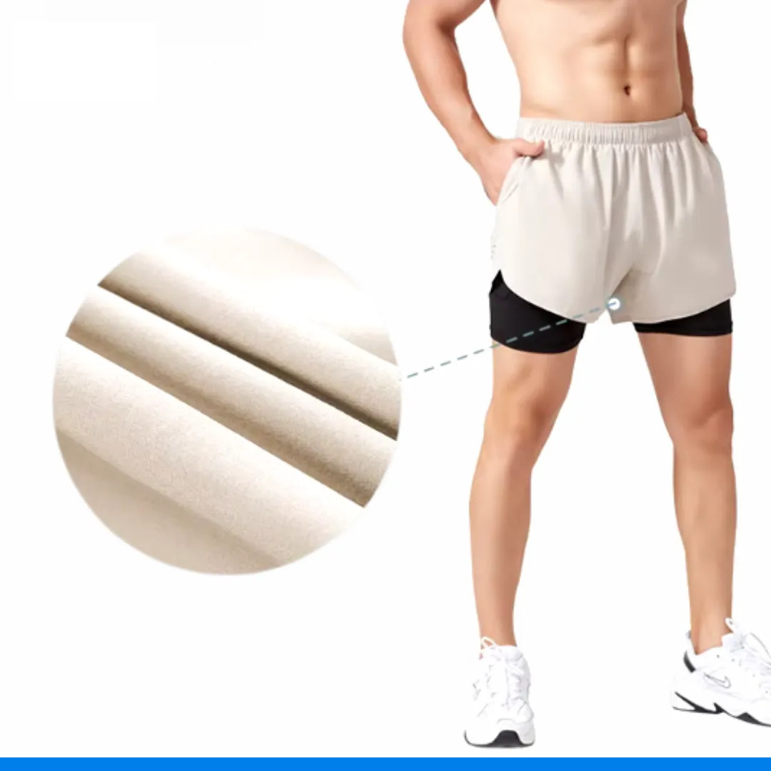 Shorts Masculino 2 em 1 MaxRun Fort Secagem Rápida e Camada Dupla