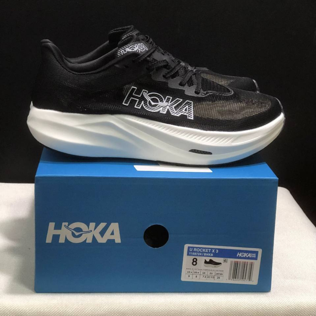 Hoka Rocket X 3 Unissex - Preto/Branco