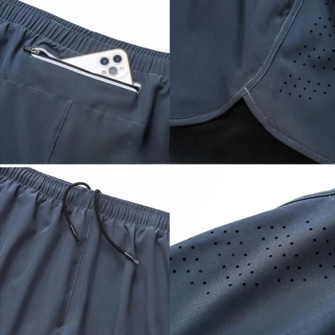 Shorts Masculino 2 em 1 MaxRun Fort Secagem Rápida e Camada Dupla