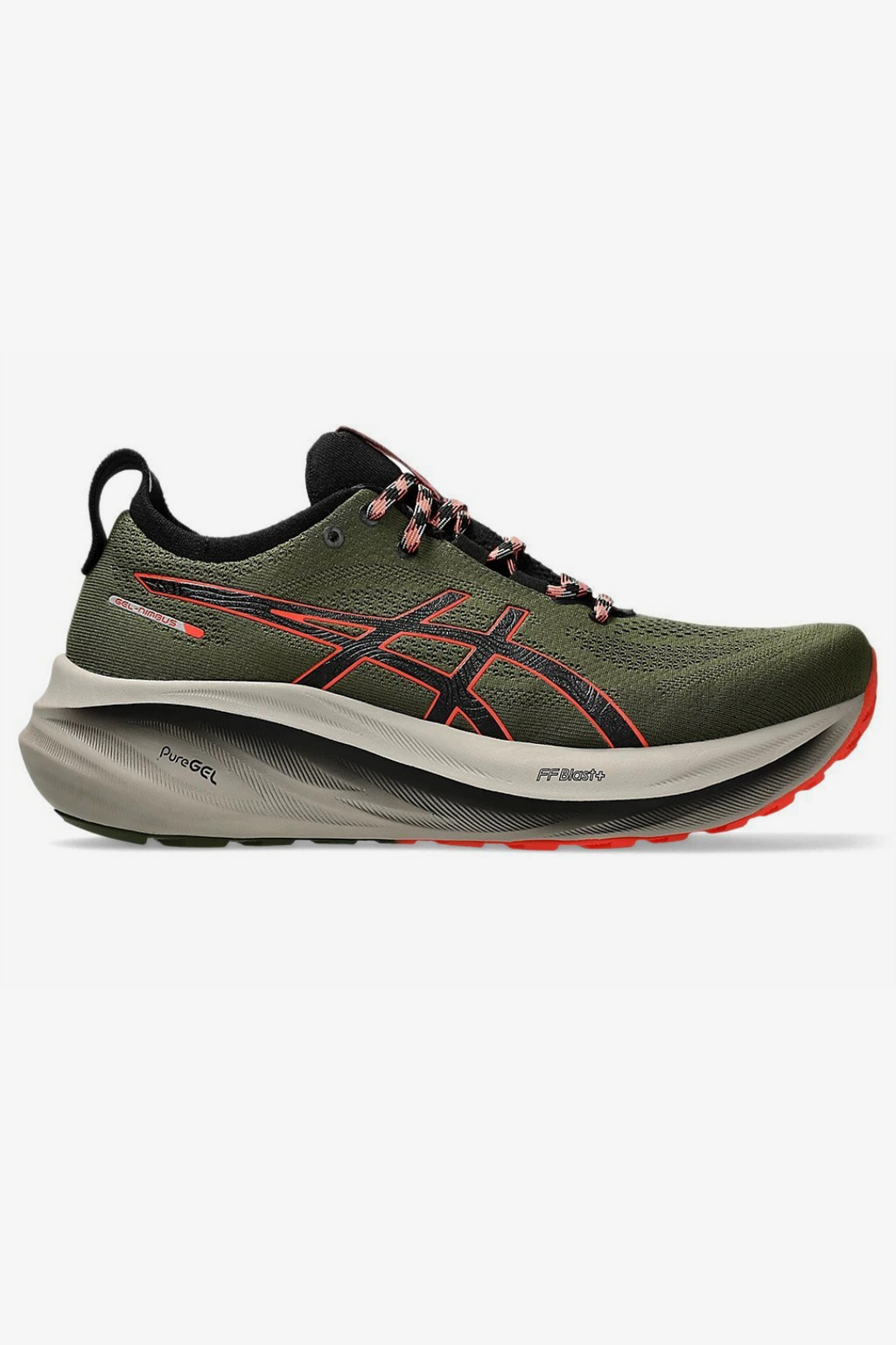 MATO様 Asics Gel - Nimbus 26 TR - Verde Oliva/Vermelho