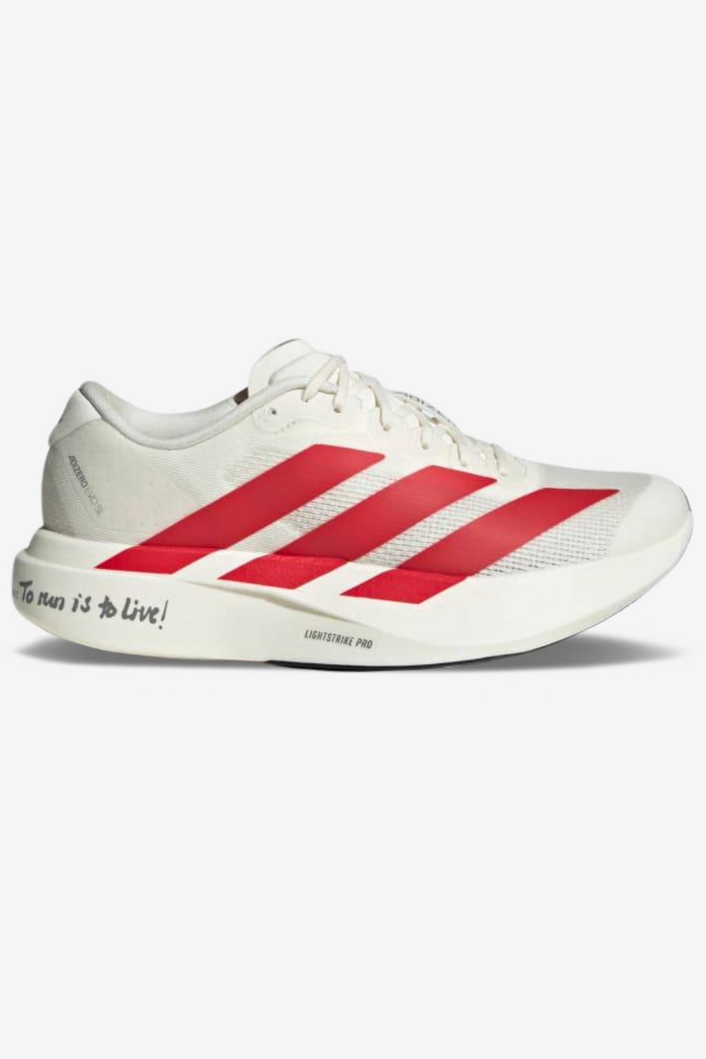 adidas adizero EVO SL 27.5 シルバー/レッド Adidas Adizero EVO SL - 'To run is to Live!' – ForTimer