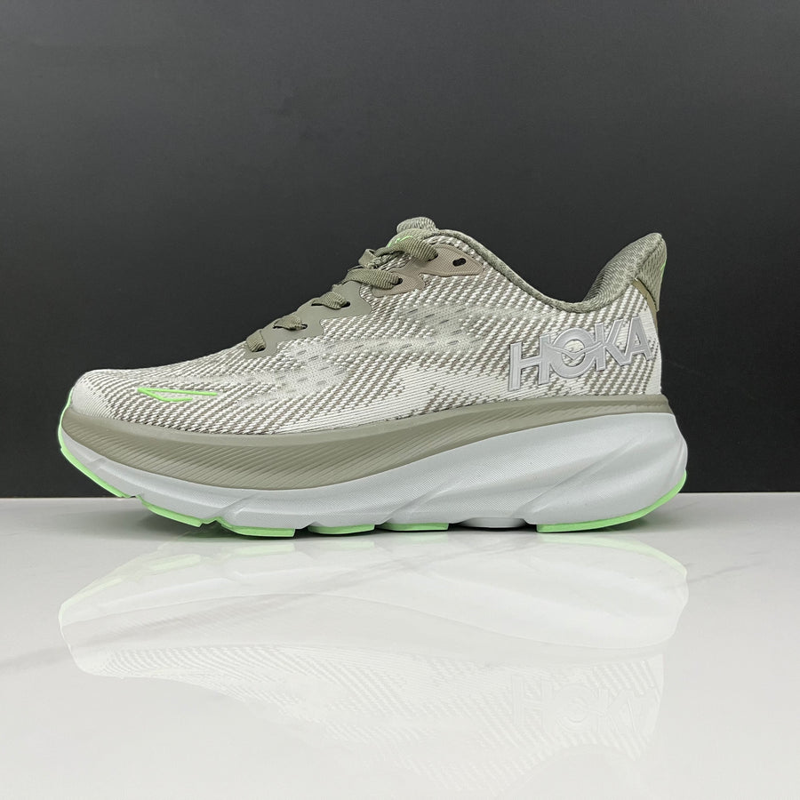 HOKA Clifton 9 Cinza e Verde – imagem 1 de 5
