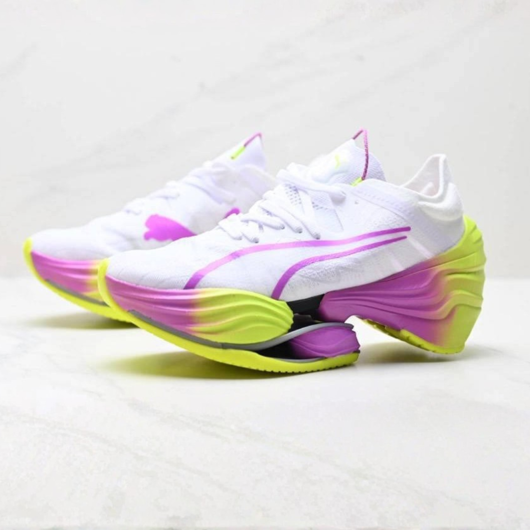 Puma Fast-RB Nitro Elite - Branco/Roxo/Verde Neon