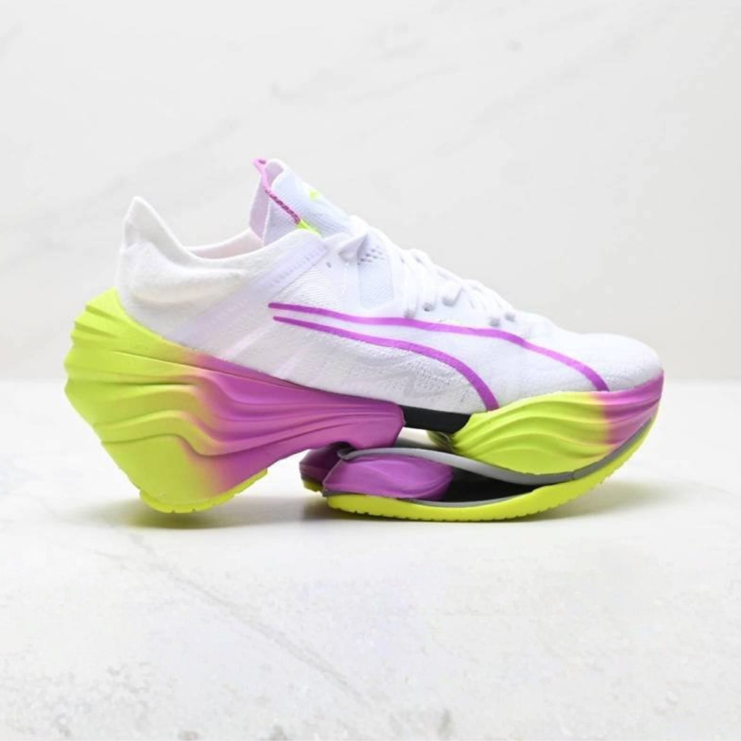 Puma Fast-RB Nitro Elite - Branco/Roxo/Verde Neon