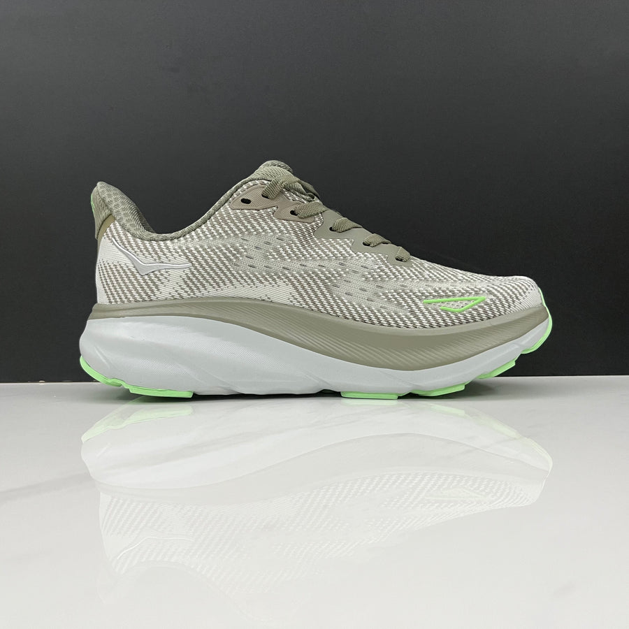 HOKA Clifton 9 Cinza e Verde – imagem 2 de 5