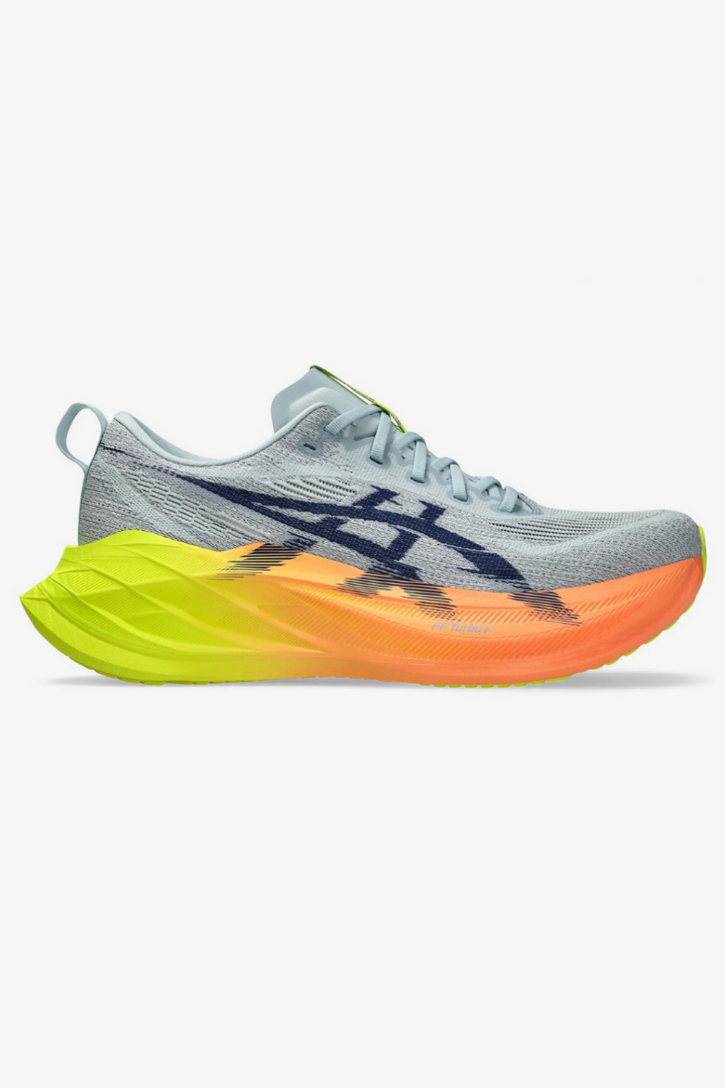 Asics Superblast 2 Paris - Unissex - Cinza com Verde e Laranja Asics Superblast 2 Paris - Unissex - Cinza com Verde e Laranja