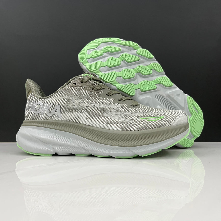 HOKA Clifton 9 Cinza e Verde – imagem 3 de 5