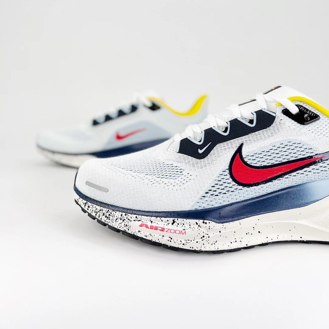 Nike Air Zoom Pegasus 41 - Branco/Azul/Amarelo/Vermelho