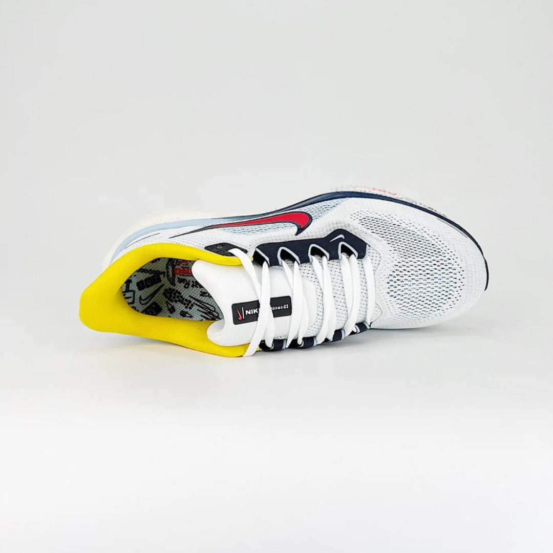 Nike Air Zoom Pegasus 41 - Branco/Azul/Amarelo/Vermelho