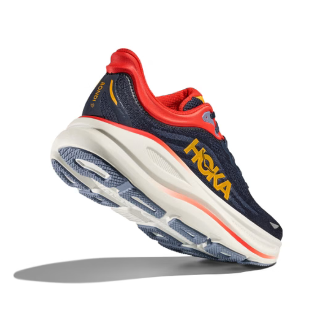 Hoka Bondi 9 – Azul Marinho/Vermelho