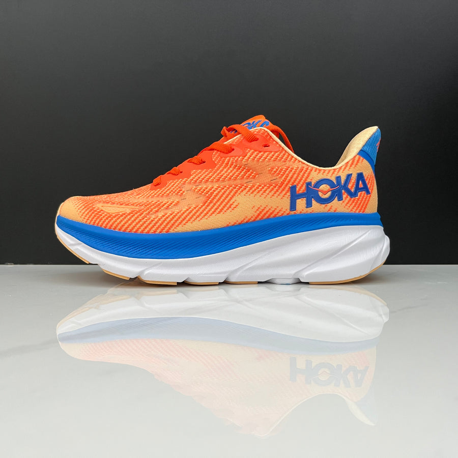 HOKA Clifton 9 Azul e Laranja – imagem 1 de 7