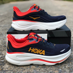 Hoka Bondi 9 – Azul Marinho/Vermelho