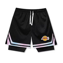 Shorts Americanos Esportivos 2 em 1 - Secagem rápida e Respirável