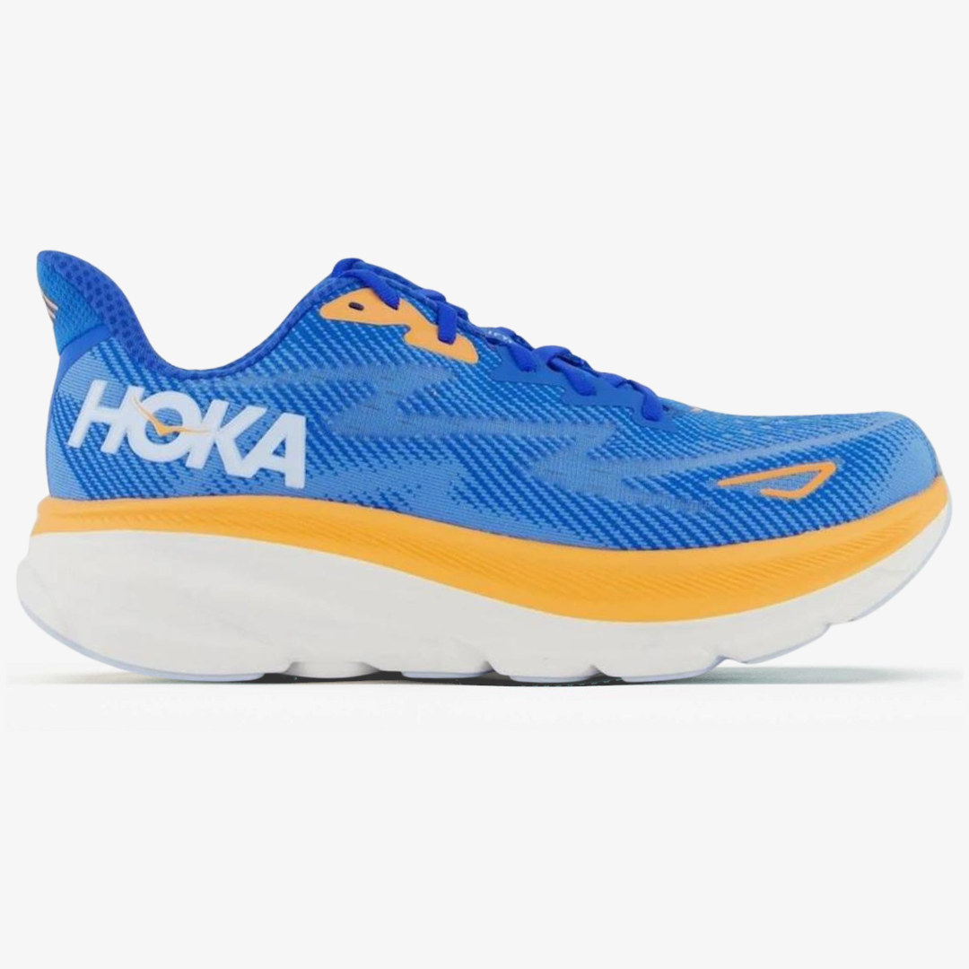 Hoka Clifton 9 – Azul/Laranja