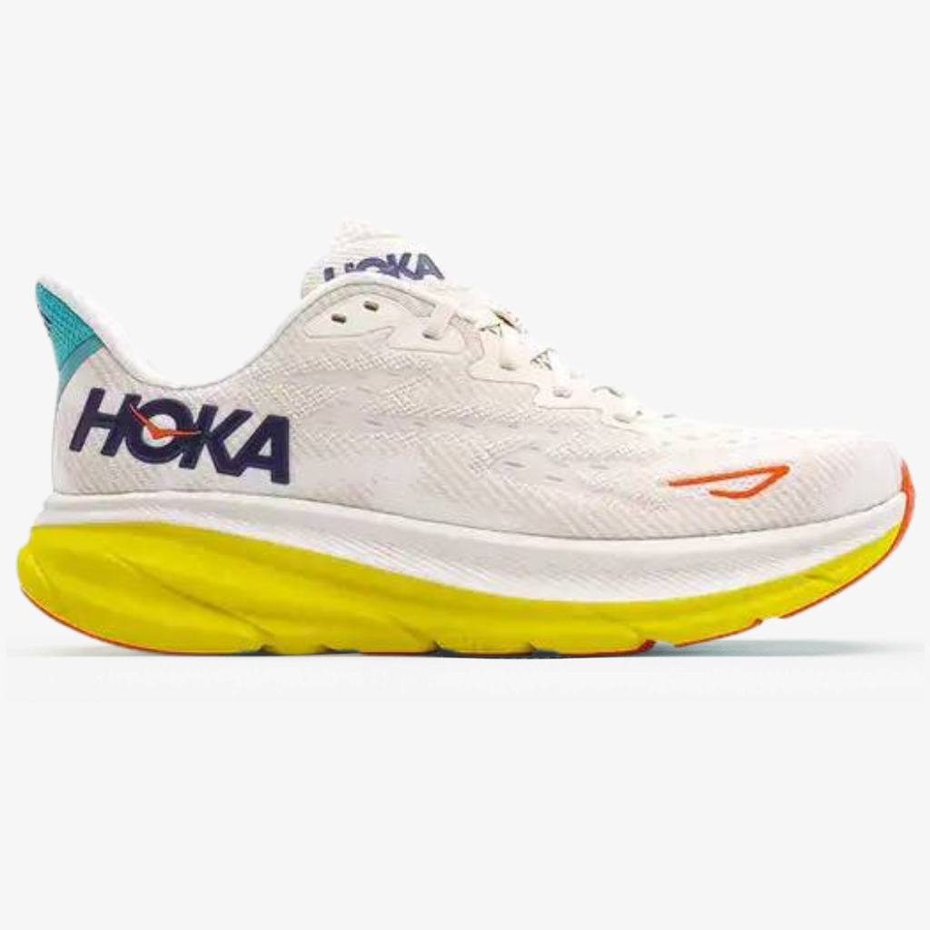Hoka Clifton 9 – Branco/Amarelo