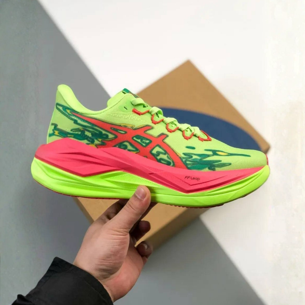 Asics Superblast 3 - Unissex - Verde/Vermelho