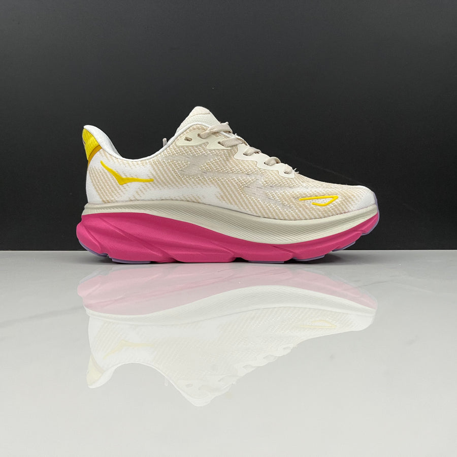 HOKA Clifton 9 Branco e Rosa – imagem 2 de 6
