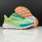 HOKA Clifton 9 Verde Limão e Laranja – imagem 3 de 5