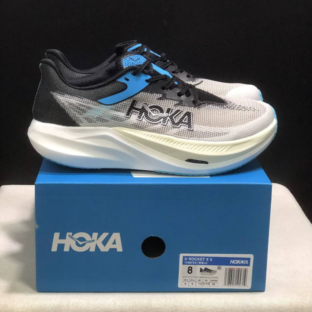 Hoka Rocket X 3 Unissex - Preto/Cinza/azul