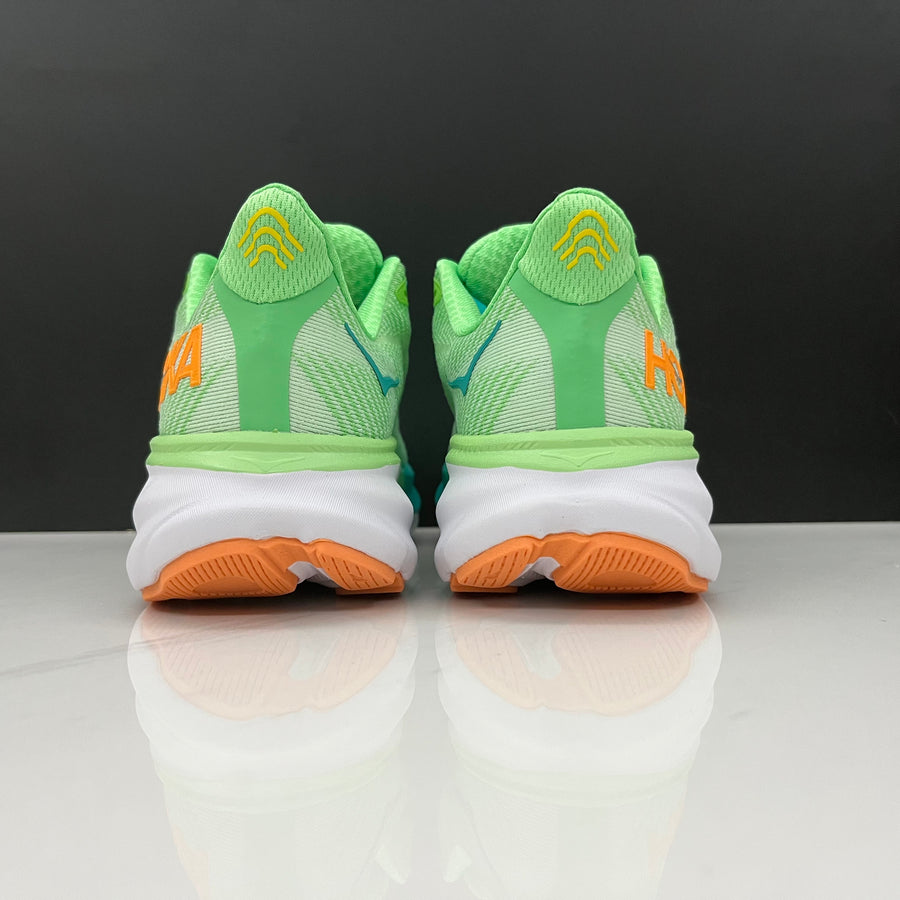 HOKA Clifton 9 Verde Limão e Laranja – imagem 5 de 5