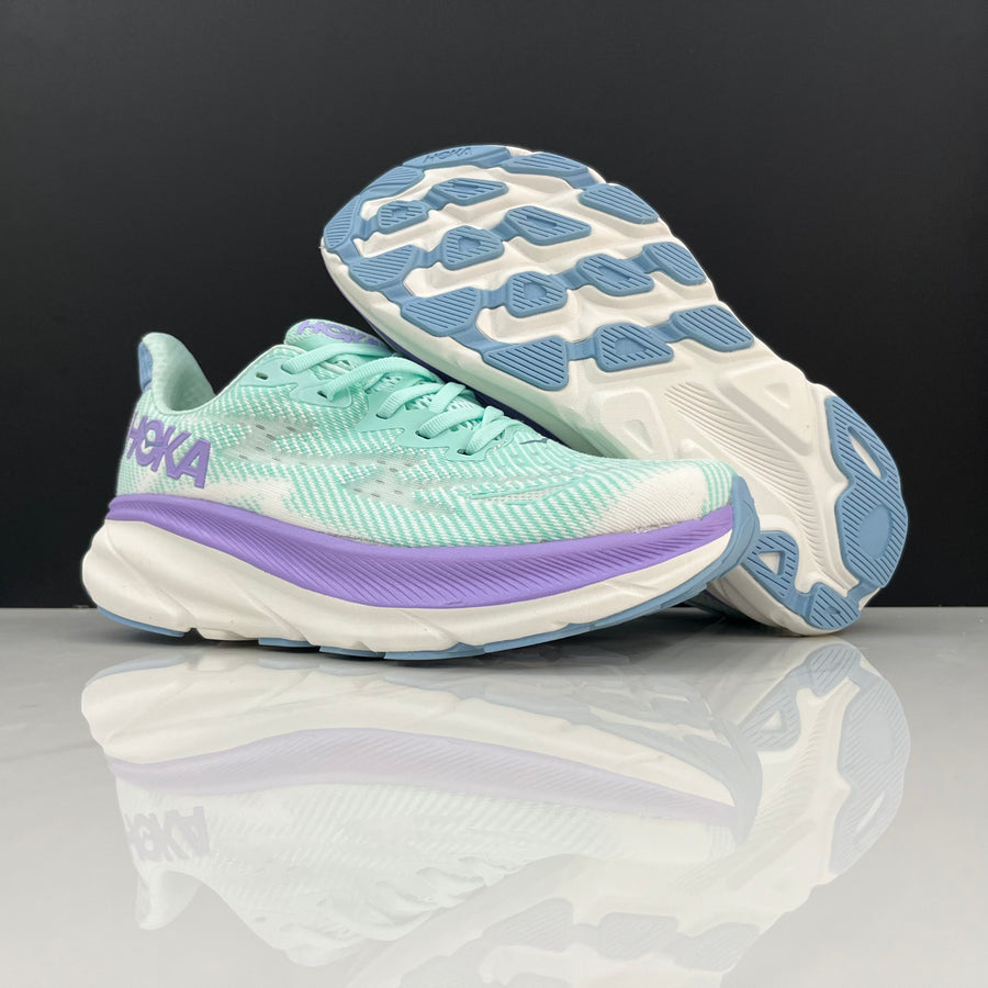 HOKA Clifton 9 Verde Menta e Lilás – imagem 3 de 5