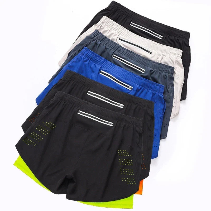 Shorts Masculino 2 em 1 MaxRun Fort Secagem Rápida e Camada Dupla