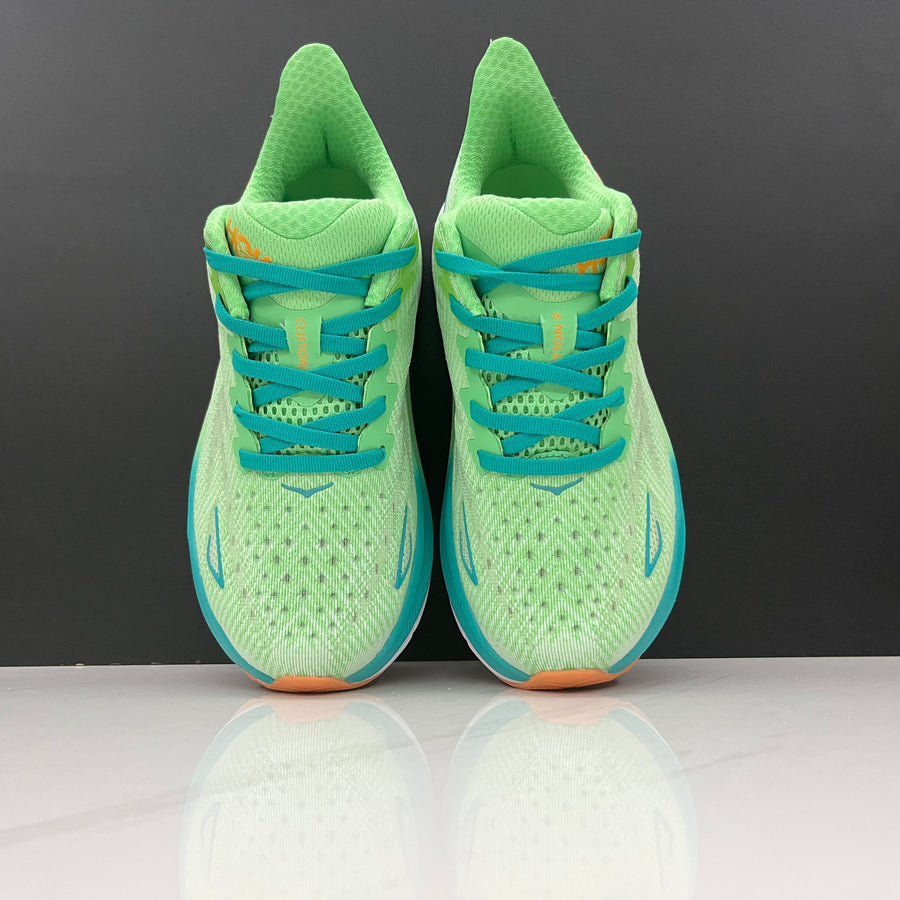 HOKA Clifton 9 Verde Limão e Laranja – imagem 4 de 5