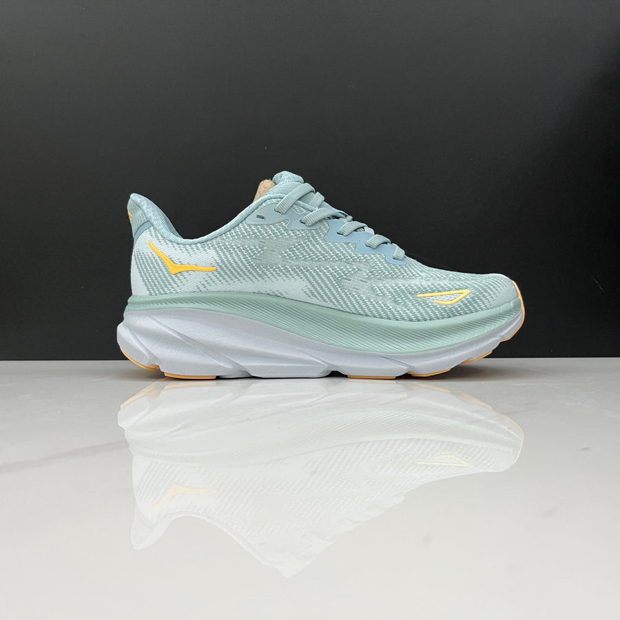 HOKA Clifton 9 Amarelo e Vermelho – imagem 2 de 6
