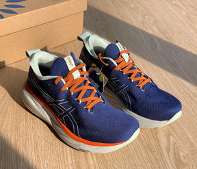 Asics Gel - Nimbus™ 25 Azul Marinho com Laranja e Branco