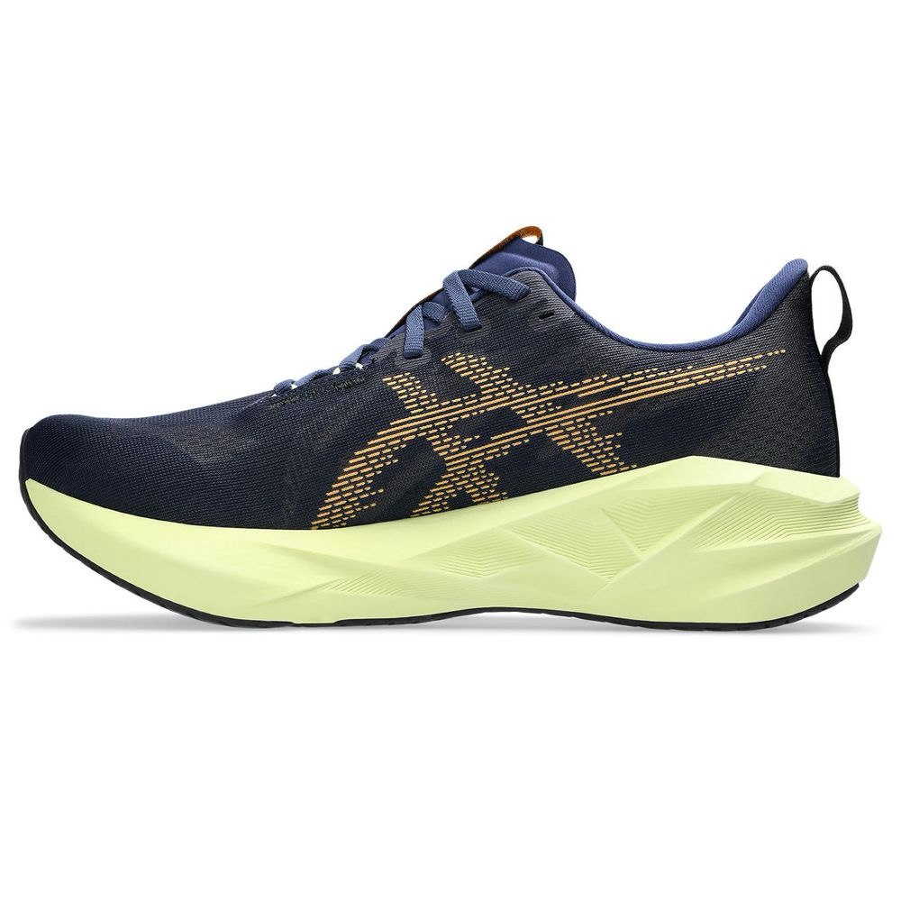 Asics Novablast 5 - Azul Marinho com Verde e Laranja