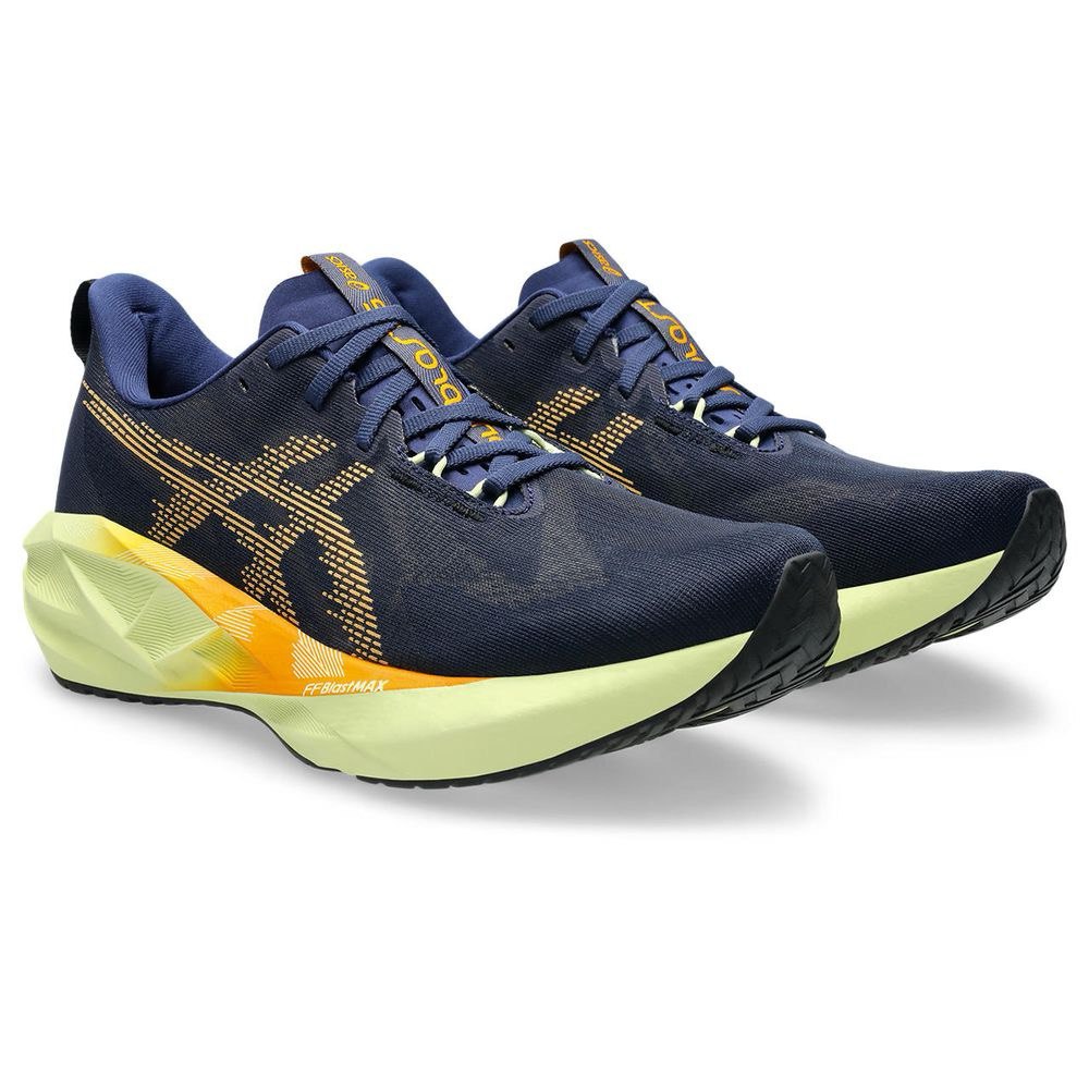 Asics Novablast 5 - Azul Marinho com Verde e Laranja